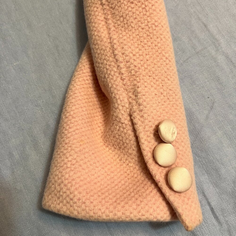 Luxe Arden B. Women's Pea Coat Double Breasted Pink Wool Blend Size Medium - Picture 9 of 11